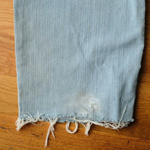 FUBU Light Wash Baggy Loose Fit 90s Hip Hop Blue Jeans W36 Distressed Raw Hem - Picture 7 of 9